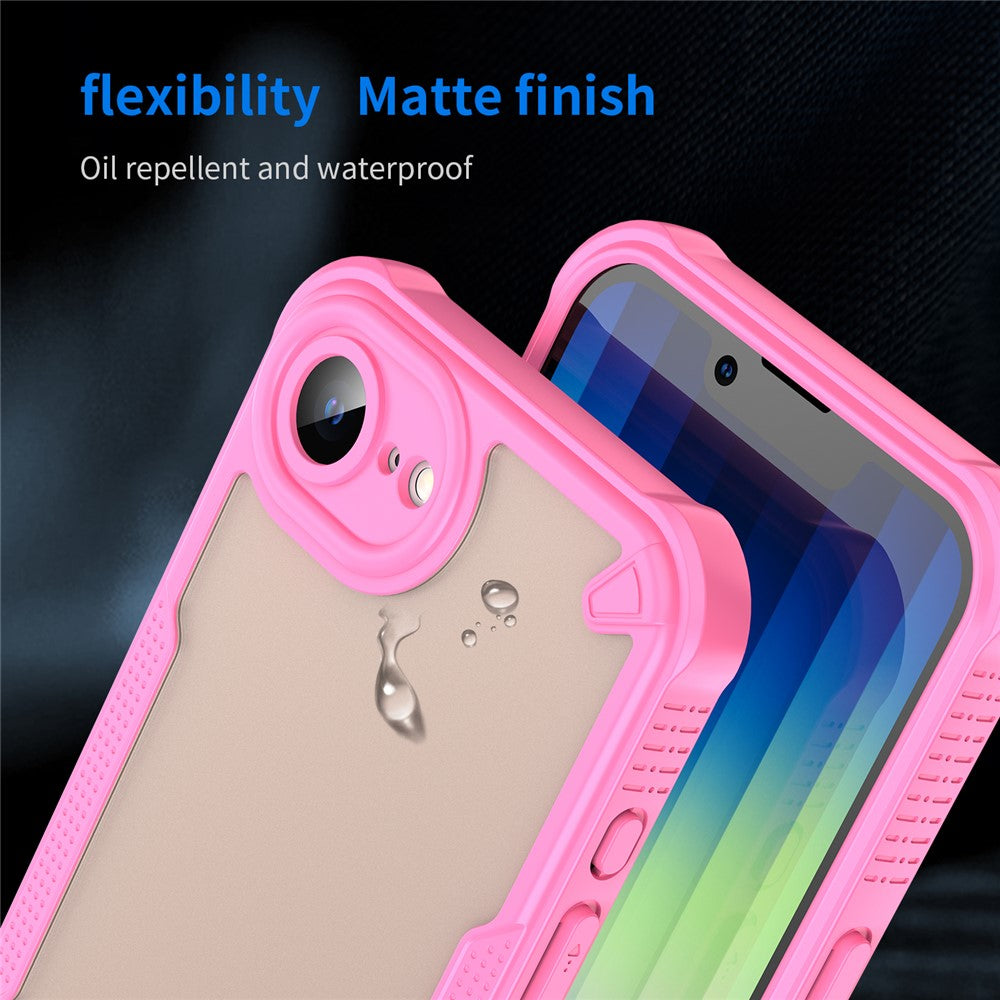 WANLONFENG MFFJ Series For iPhone 17e / 16e Case Anti Drop TPU + Acrylic Phone Back Cover with Screen Film