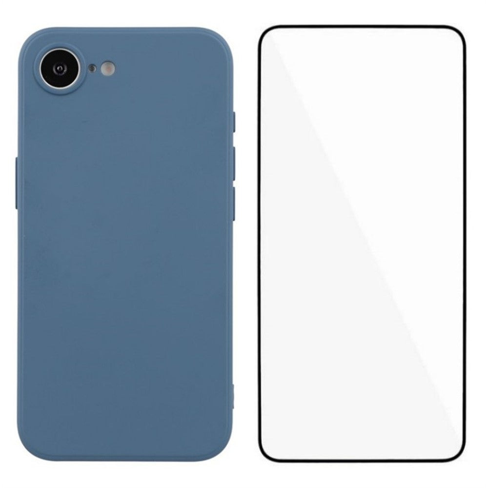 WANLONFENG RB2 Series for iPhone 17e / 16e Case Soft TPU Phone Cover with Screen Protector