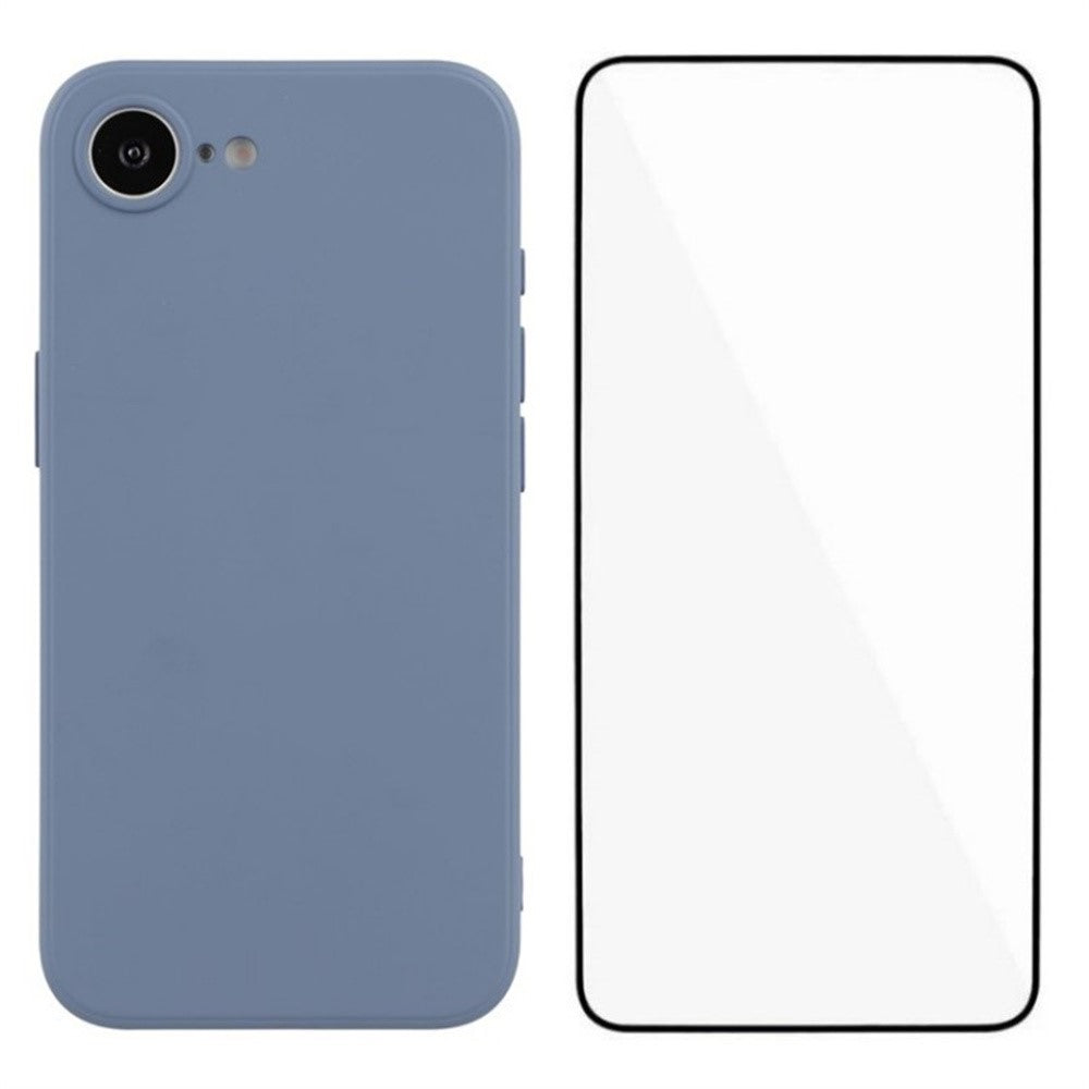 WANLONFENG RB2 Series for iPhone 17e / 16e Case Soft TPU Phone Cover with Screen Protector