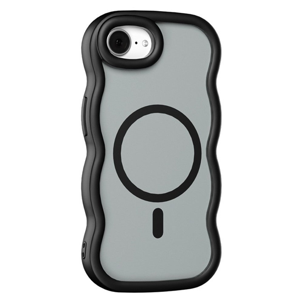For iPhone 17e / 16e Case Compatible with MagSafe TPU + PC Phone Back Cover Skin Touch Wave Shape