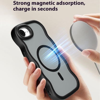 For iPhone 17e / 16e Case Compatible with MagSafe TPU + PC Phone Back Cover Skin Touch Wave Shape