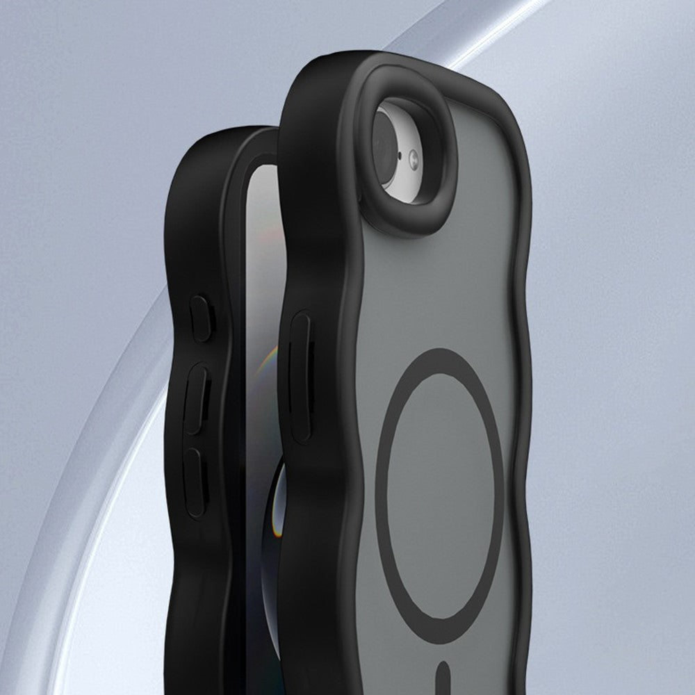 For iPhone 17e / 16e Case Compatible with MagSafe TPU + PC Phone Back Cover Skin Touch Wave Shape