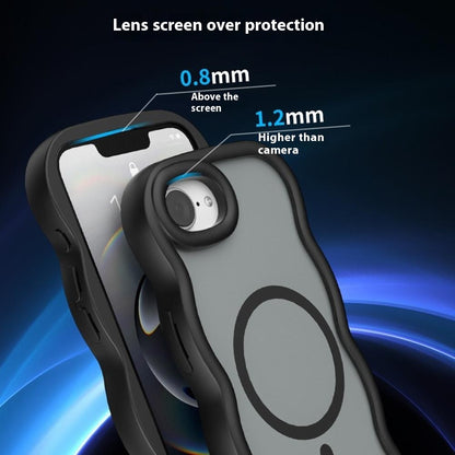 For iPhone 17e / 16e Case Compatible with MagSafe TPU + PC Phone Back Cover Skin Touch Wave Shape