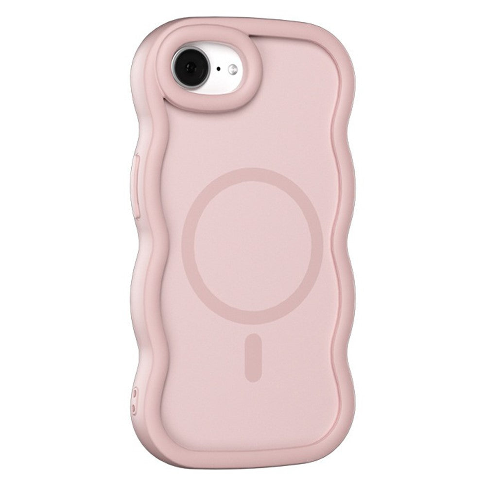 For iPhone 17e / 16e Case Compatible with MagSafe TPU + PC Phone Back Cover Skin Touch Wave Shape