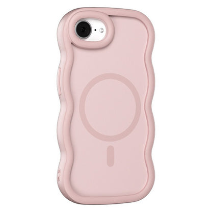 For iPhone 17e / 16e Case Compatible with MagSafe TPU + PC Phone Back Cover Skin Touch Wave Shape