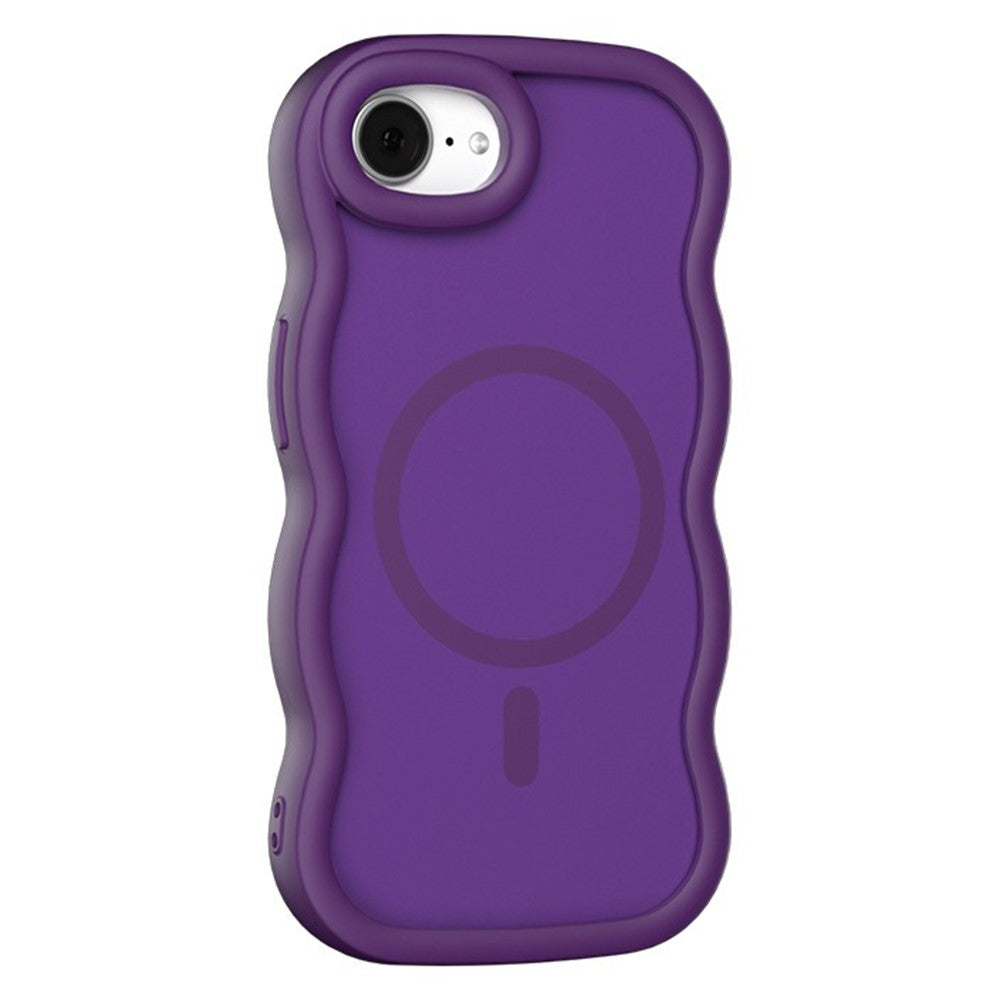 For iPhone 17e / 16e Case Compatible with MagSafe TPU + PC Phone Back Cover Skin Touch Wave Shape