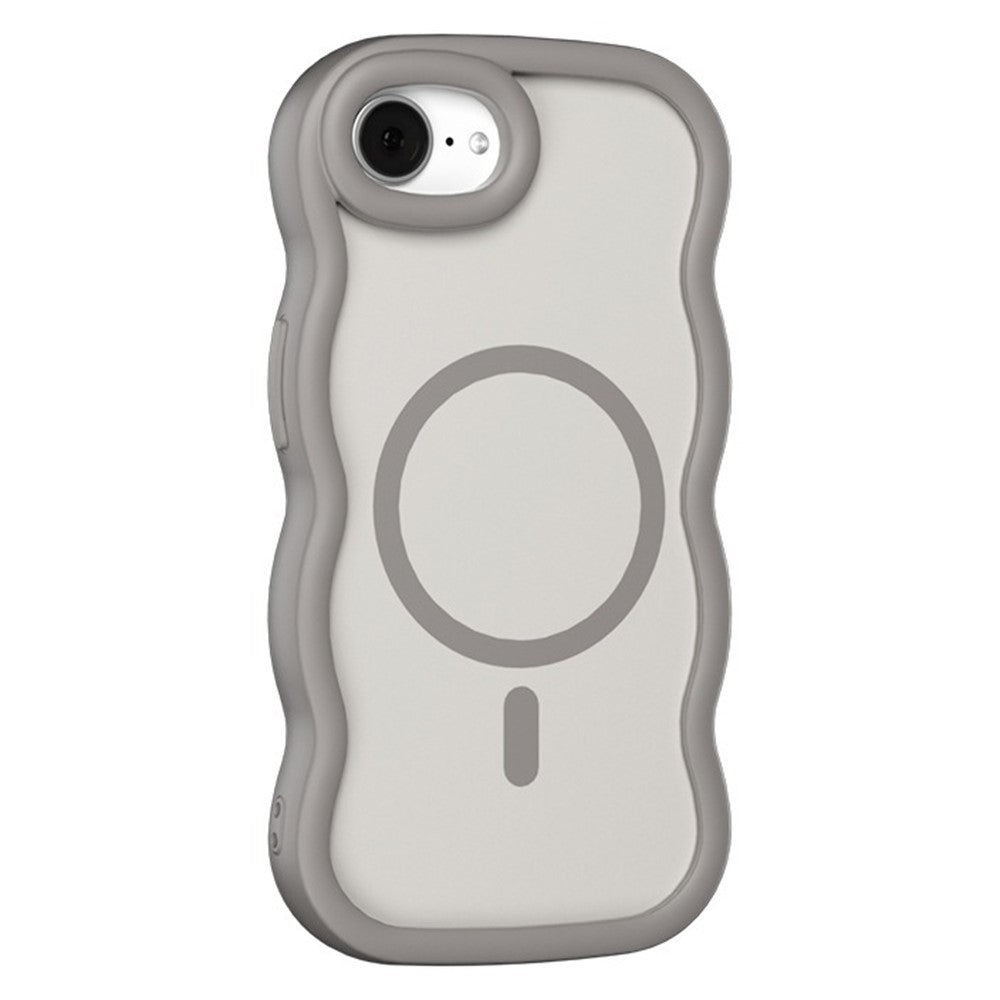 For iPhone 17e / 16e Case Compatible with MagSafe TPU + PC Phone Back Cover Skin Touch Wave Shape