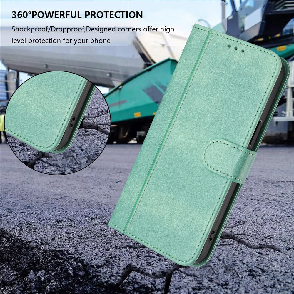 For iPhone 17e / 16e Case Wallet Stand Retro Texture Leather Phone Cover with Lanyard