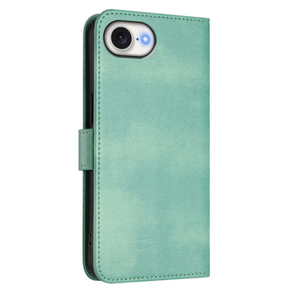 For iPhone 17e / 16e Case Wallet Stand Retro Texture Leather Phone Cover with Lanyard