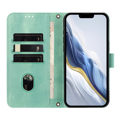 For iPhone 17e / 16e Case Wallet Stand Retro Texture Leather Phone Cover with Lanyard