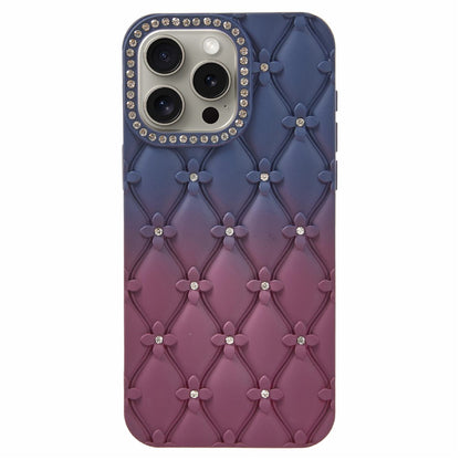 For iPhone 15 Pro Case Rhinestone Decor Rubberized TPU Phone Cover