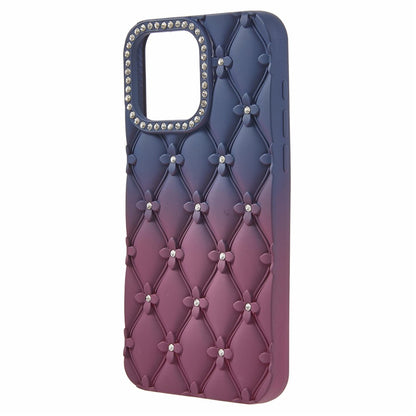 For iPhone 15 Pro Case Rhinestone Decor Rubberized TPU Phone Cover