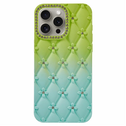 For iPhone 15 Pro Case Rhinestone Decor Rubberized TPU Phone Cover