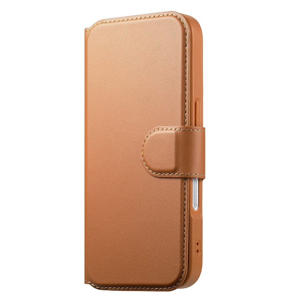 CASENEO For iPhone 16 Magnetic Case RFID Blocking Wallet Detachable Leather Phone Cover with Wristband