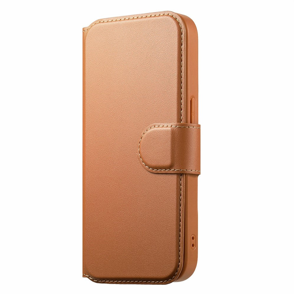 CASENEO For iPhone 15 Pro Magnetic Case RFID Blocking Wallet Detachable Leather Phone Cover with Wristband