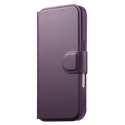 CASENEO For iPhone 16 Pro Magnetic Case RFID Blocking Wallet Detachable Leather Phone Cover with Wristband