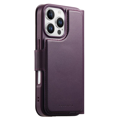 CASENEO For iPhone 16 Pro Magnetic Case RFID Blocking Wallet Detachable Leather Phone Cover with Wristband