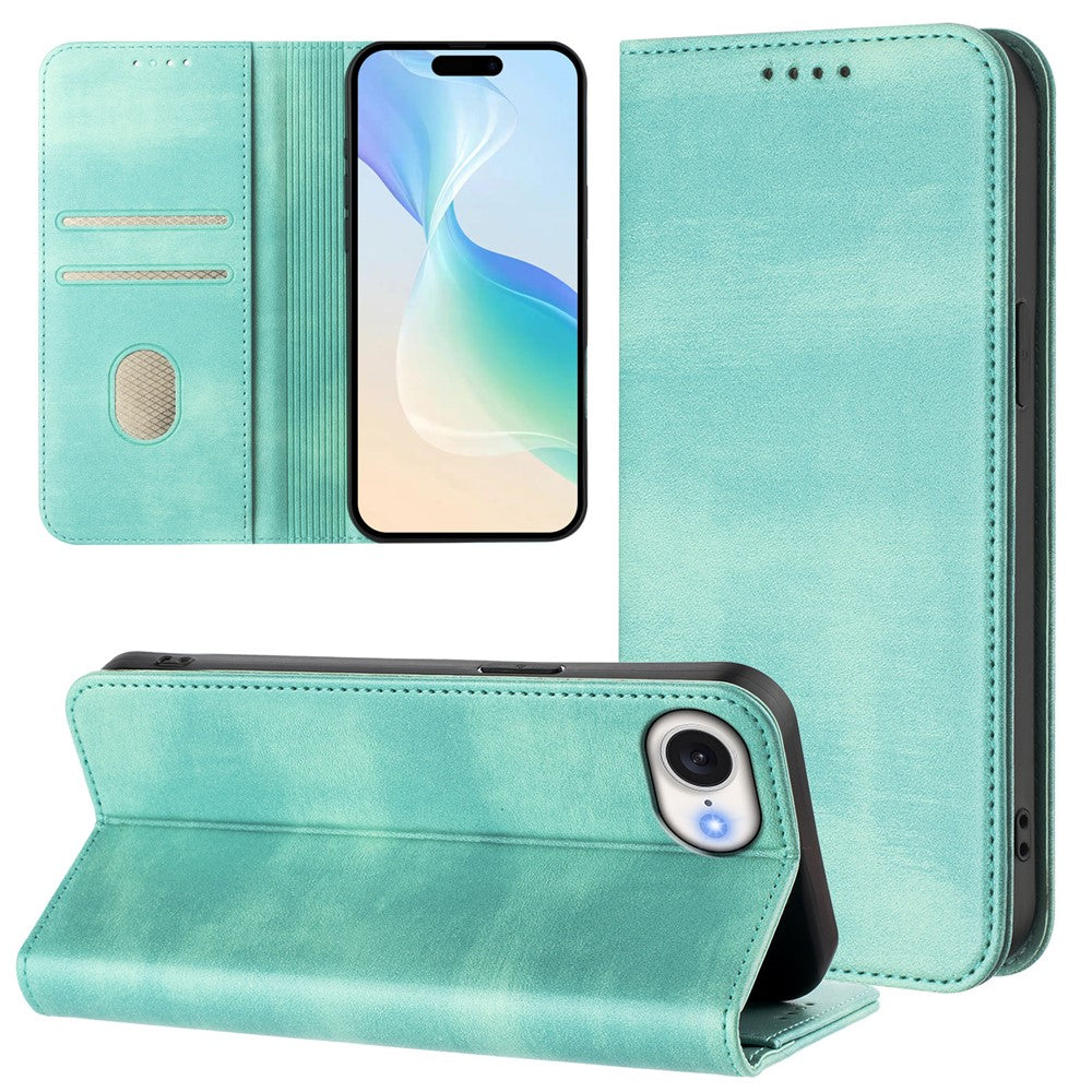 For iPhone 17e / 16e Wallet Cases Retro Texture RFID Blocking Leather Phone Cover