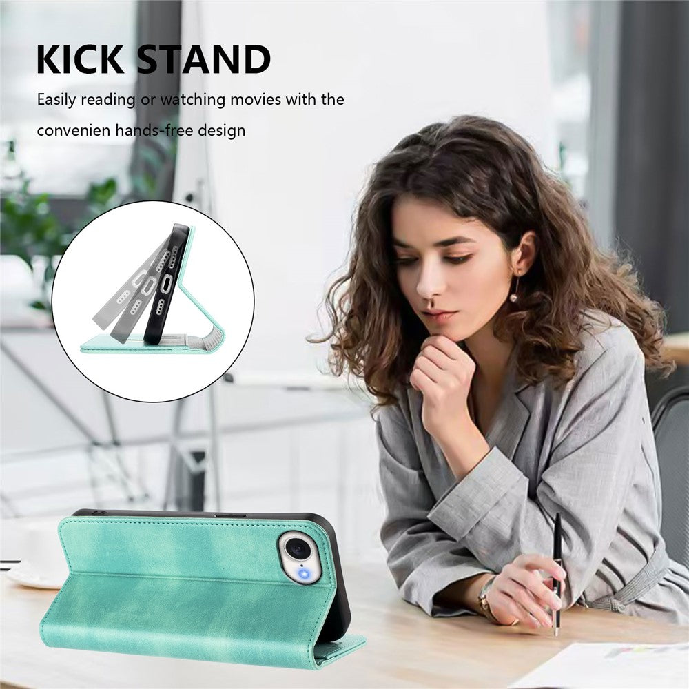 For iPhone 17e / 16e Wallet Cases Retro Texture RFID Blocking Leather Phone Cover