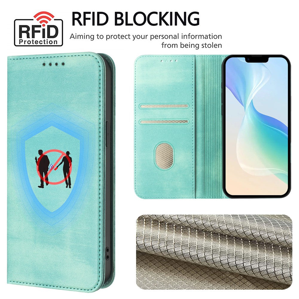 For iPhone 17e / 16e Wallet Cases Retro Texture RFID Blocking Leather Phone Cover