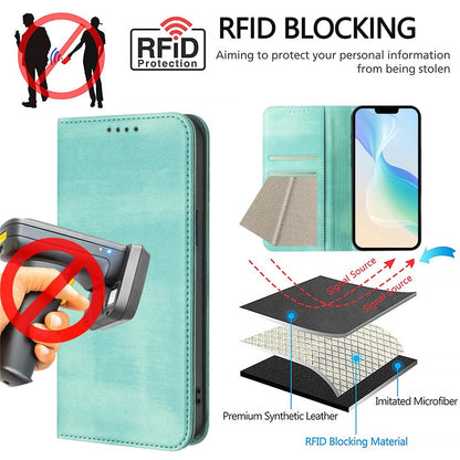 For iPhone 17e / 16e Wallet Cases Retro Texture RFID Blocking Leather Phone Cover