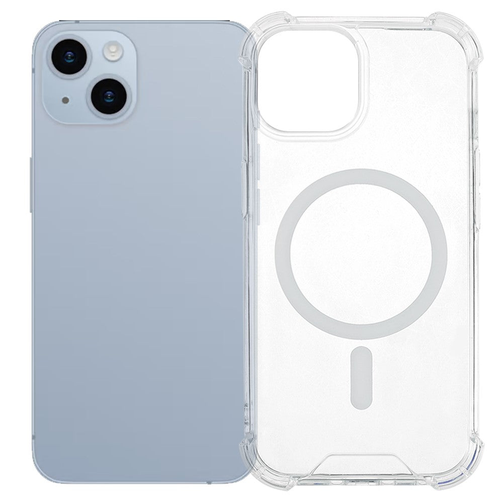 For iPhone 15 Plus / 14 Plus Case Compatible with MagSafe 1.5mm Shockproof Clear Phone Back Cover