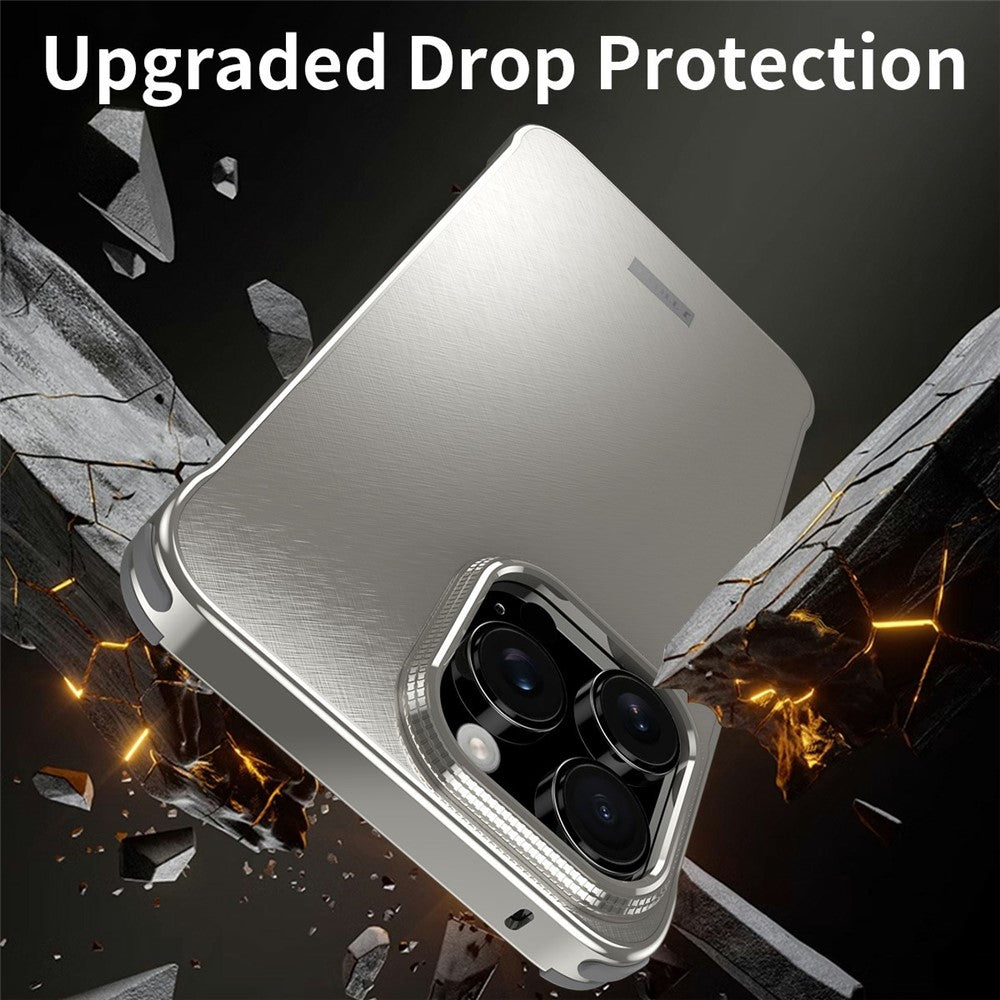 For iPhone 16 Pro Max Case PC + Silicone + Alloy Matte Phone Cover