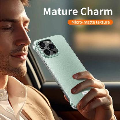 For iPhone 16 Pro Max Case PC + Silicone + Alloy Matte Phone Cover