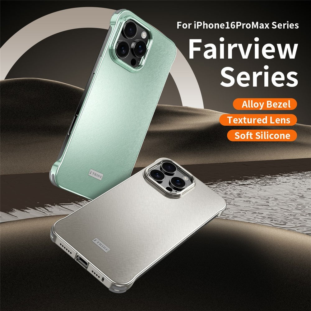 For iPhone 16 Pro Max Case PC + Silicone + Alloy Matte Phone Cover