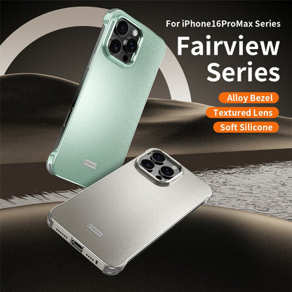 For iPhone 16 Pro Max Case PC + Silicone + Alloy Matte Phone Cover