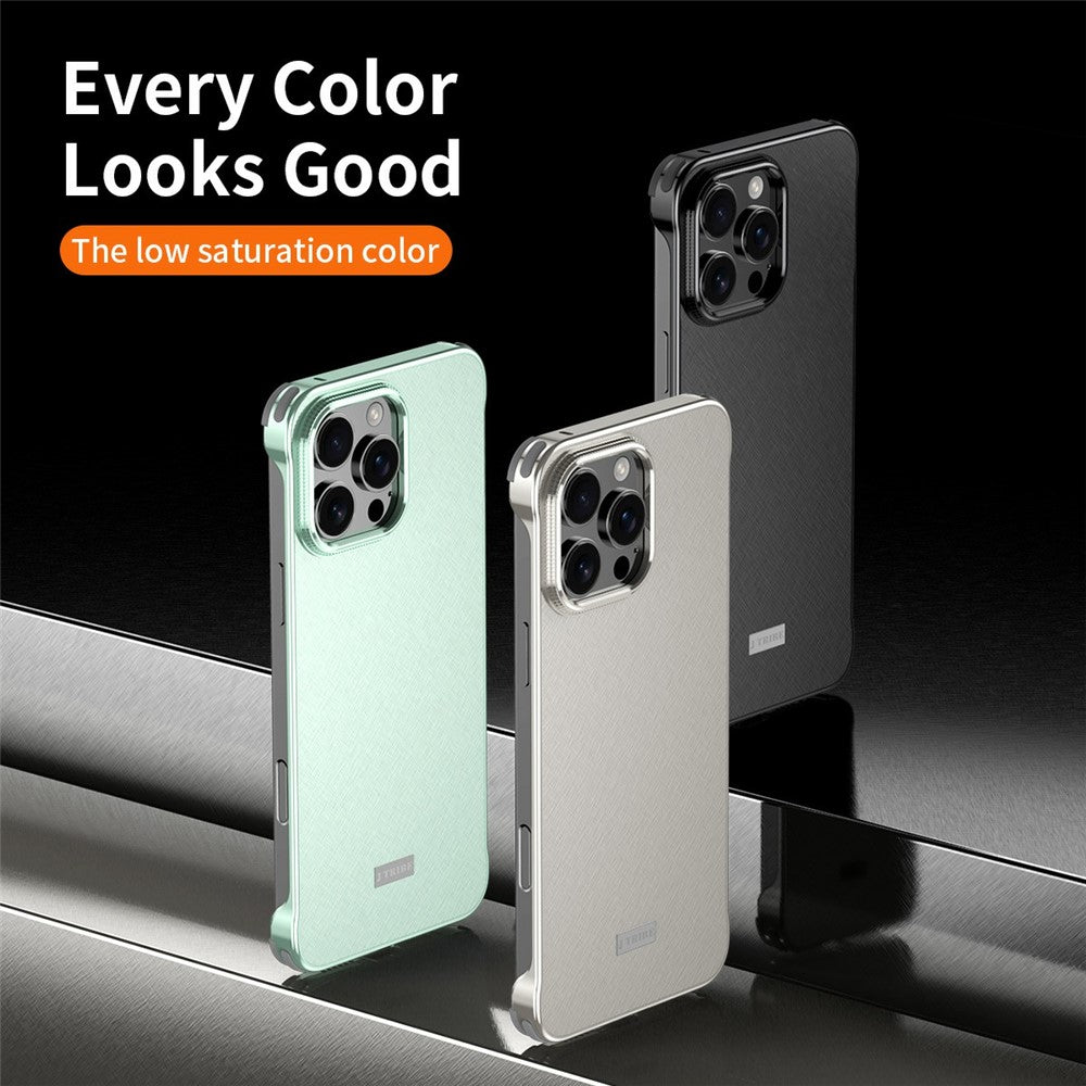 For iPhone 16 Pro Max Case PC + Silicone + Alloy Matte Phone Cover