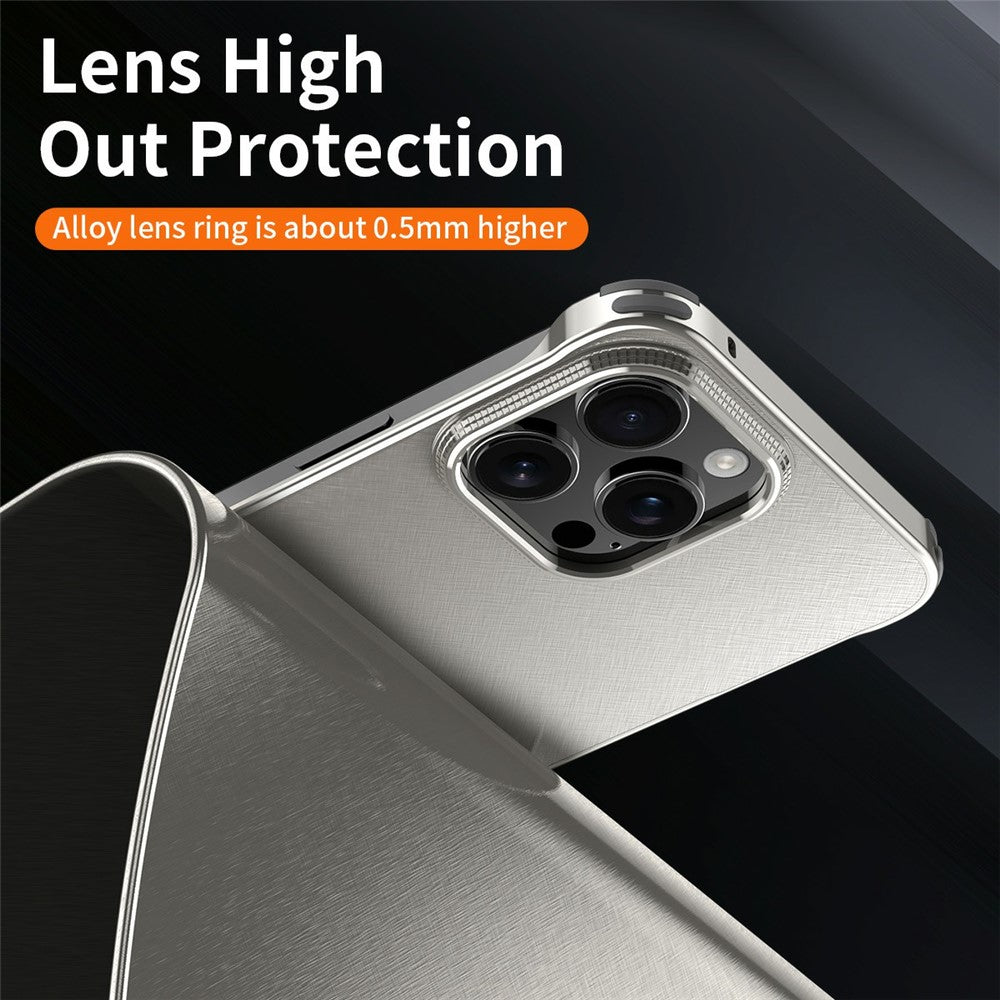 For iPhone 16 Pro Max Case PC + Silicone + Alloy Matte Phone Cover