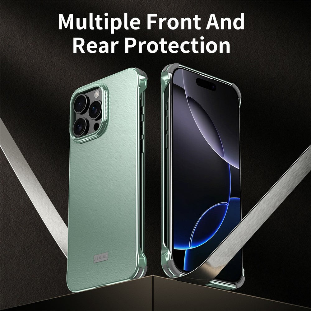 For iPhone 16 Pro Max Case PC + Silicone + Alloy Matte Phone Cover