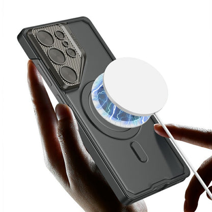 For Samsung Galaxy S25 Ultra Magnetic Case Lens Protection Kickstand Ultra Thin Matte PC Phone Cover