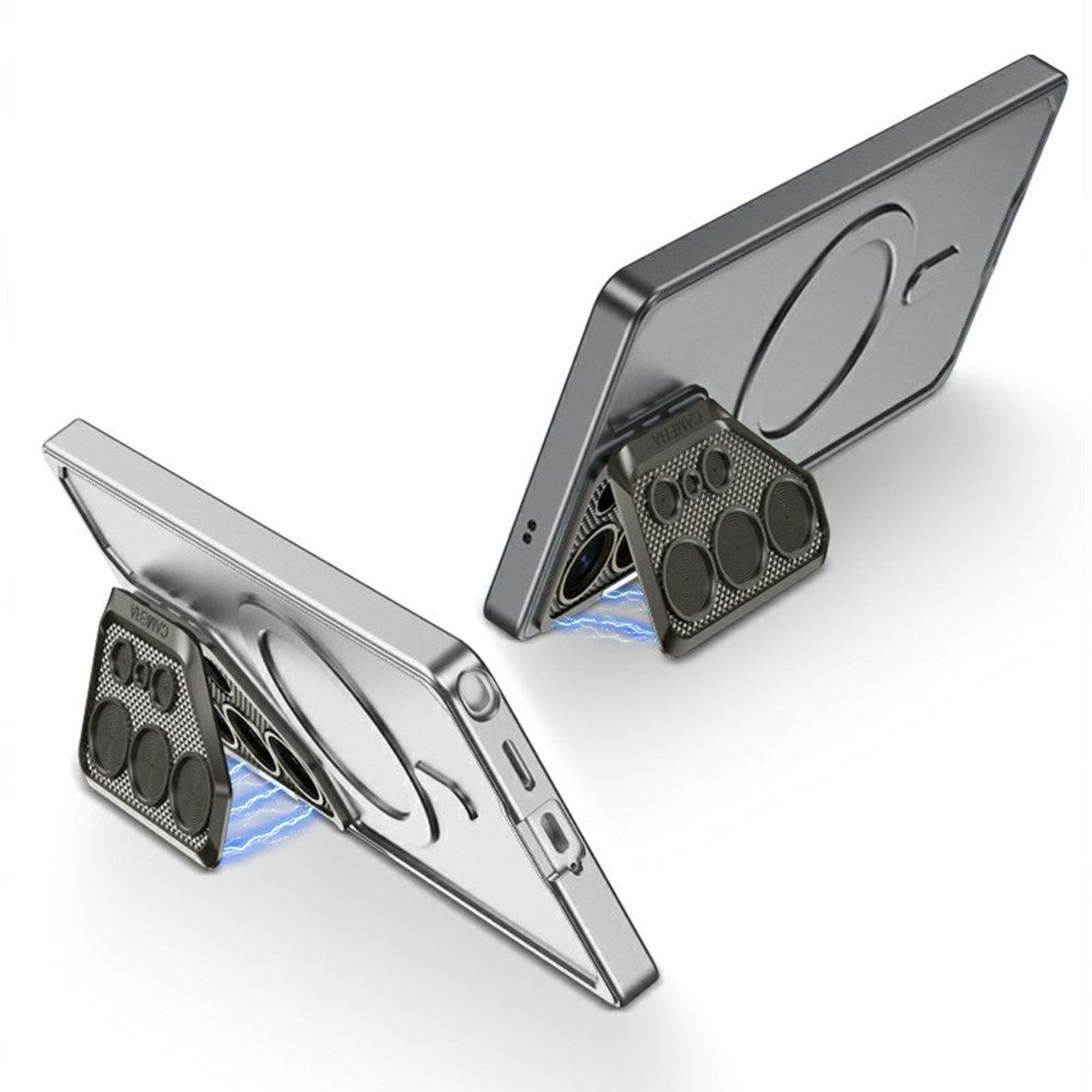 For Samsung Galaxy S25 Ultra Magnetic Case Lens Protection Kickstand Ultra Thin Matte PC Phone Cover