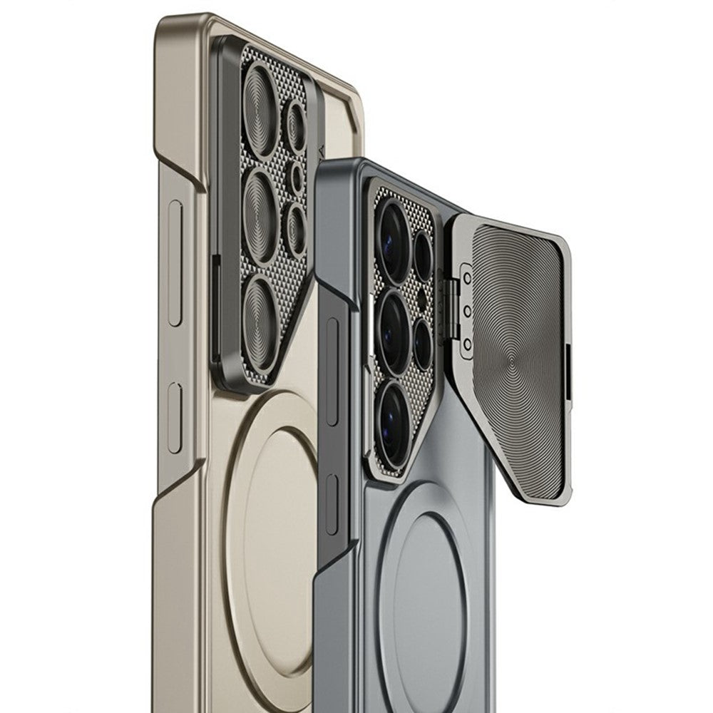 For Samsung Galaxy S25 Ultra Magnetic Case Lens Protection Kickstand Ultra Thin Matte PC Phone Cover