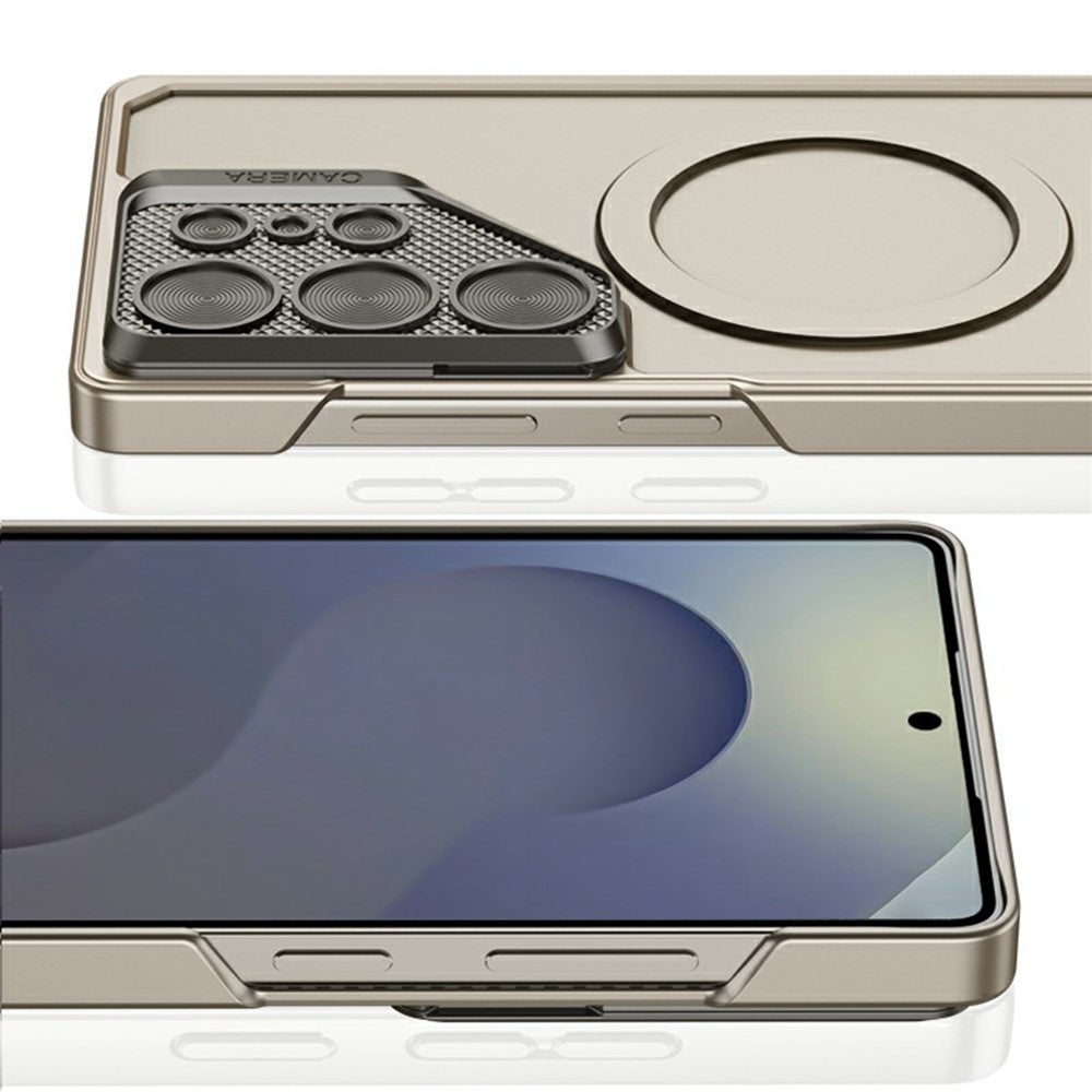 For Samsung Galaxy S25 Ultra Magnetic Case Lens Protection Kickstand Ultra Thin Matte PC Phone Cover