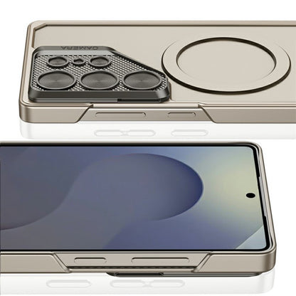 For Samsung Galaxy S25 Ultra Magnetic Case Lens Protection Kickstand Ultra Thin Matte PC Phone Cover