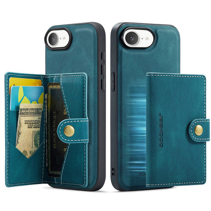 JEEHOOD For iPhone 17e / 16e Case  J01 Retro Leather Phone Back Cover with Detachable Magnetic Card Holder