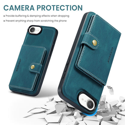 JEEHOOD For iPhone 17e / 16e Case  J01 Retro Leather Phone Back Cover with Detachable Magnetic Card Holder