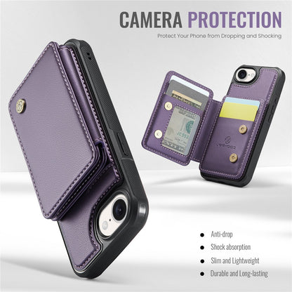JEEHOOD For iPhone 17e / 16e Case  J05 Leather Mobile Cover with Detachable Magnetic Card Bag