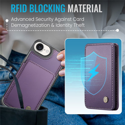 JEEHOOD For iPhone 17e / 16e Case  J05 Leather Mobile Cover with Detachable Magnetic Card Bag