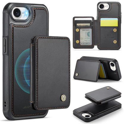 JEEHOOD For iPhone 17e / 16e Case  J05 Leather Mobile Cover with Detachable Magnetic Card Bag