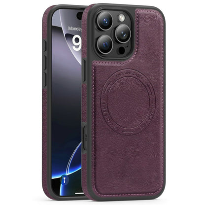 For iPhone 16 Pro Max Case Compatible with MagSafe Leather Back Phone Cover