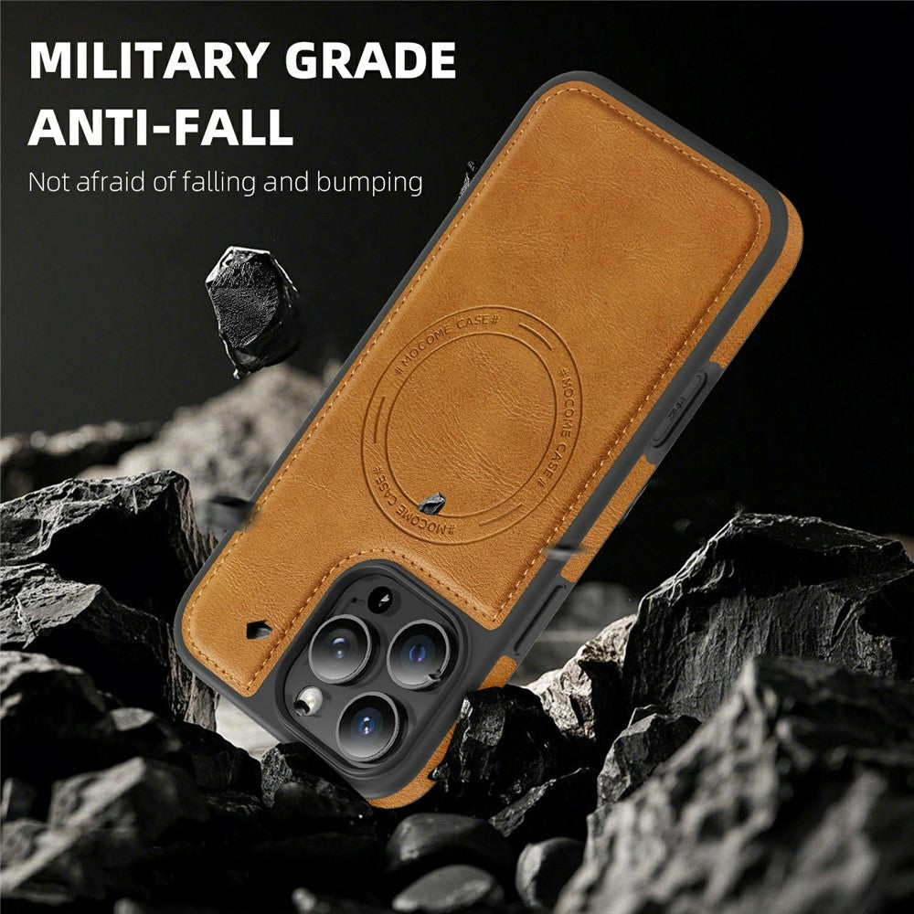 For iPhone 16 Pro Case Compatible with MagSafe Leather Back Phone Cover