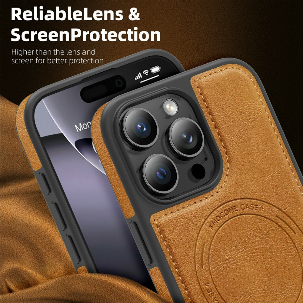 For iPhone 16 Pro Case Compatible with MagSafe Leather Back Phone Cover