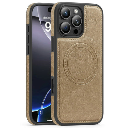 For iPhone 16 Pro Case Compatible with MagSafe Leather Back Phone Cover