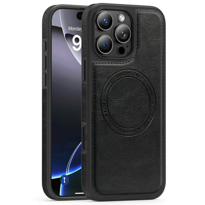 For iPhone 16 Pro Case Compatible with MagSafe Leather Back Phone Cover