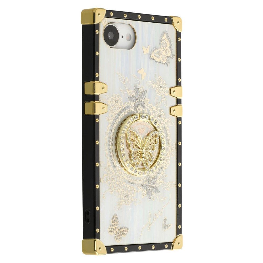 For iPhone 17e / 16e Cases Rhinestone Decor Butterfly Pattern TPU + PC Phone Cover