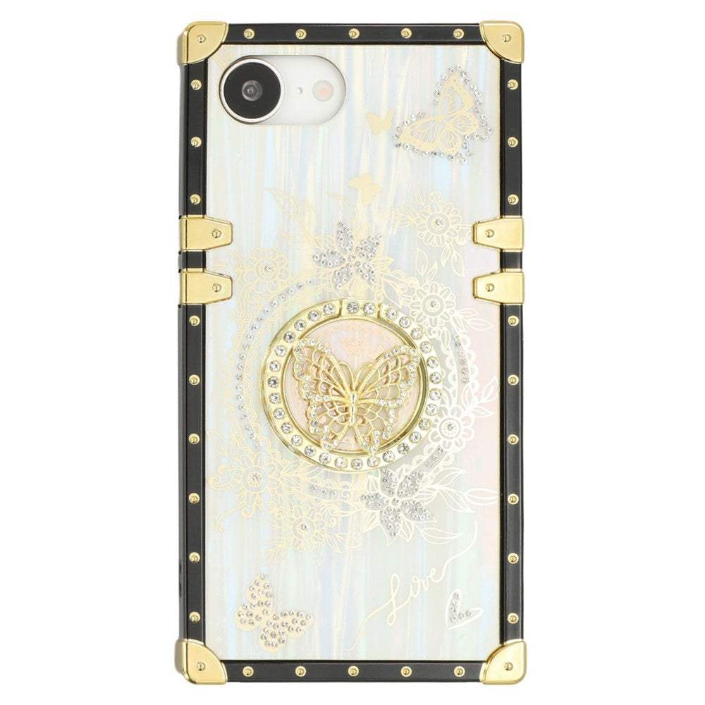 For iPhone 17e / 16e Cases Rhinestone Decor Butterfly Pattern TPU + PC Phone Cover